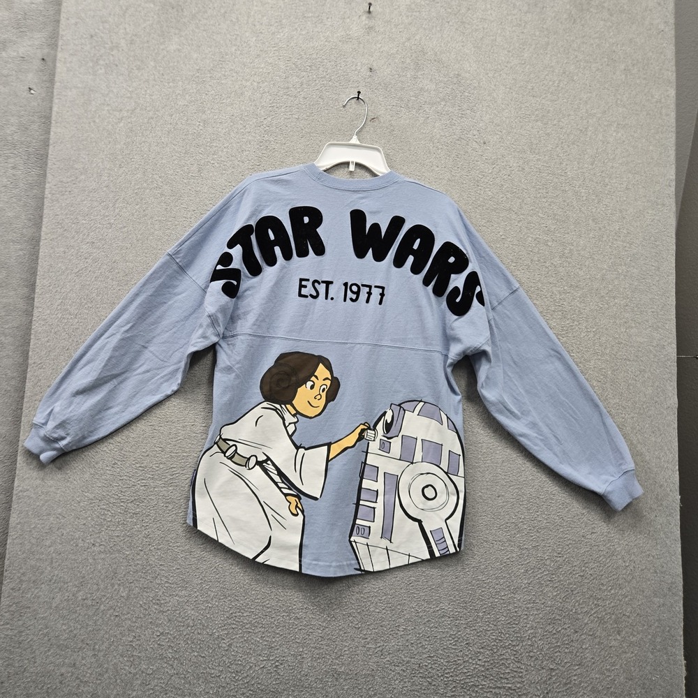 Star Wars x Spirit Jersey Men Sweatshirt S Blue Graphic Princess Leia R2 D2